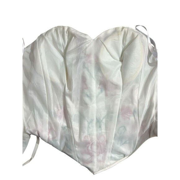 Embellished Floral Beaded White Red Green Corset Bustier Top Quince Party - Picture 11 of 16